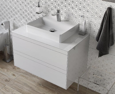 Тумба под раковину Excellent Finli 80 MLEX.1102.800.WHWH подвесная Белый глянец