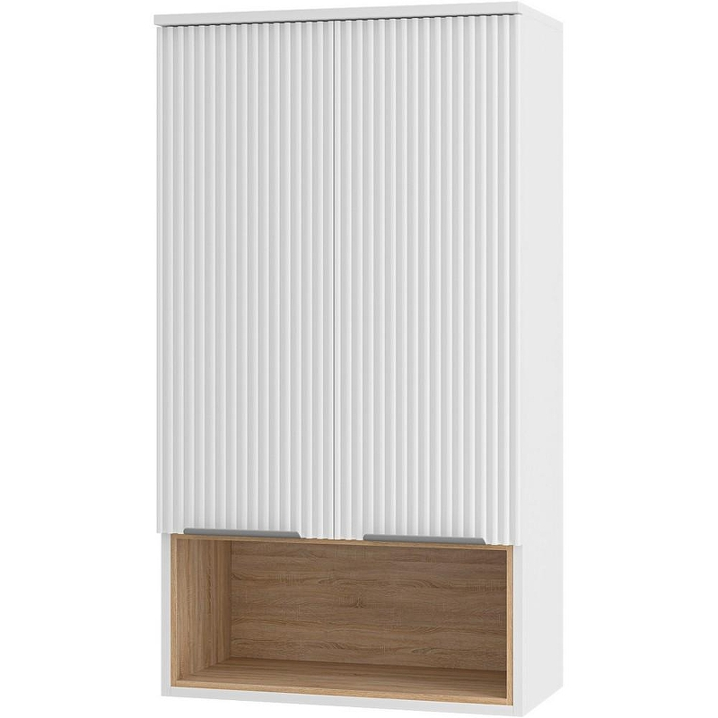 Подвесной шкаф Brevita Enfida 60 ENF-08060-011 над стиральной машиной Белый матовый Дуб Сонома светлый, купить, цена, заказать, магазин, доставка, скидка, промокод, купить, цена, заказать, магазин, доставка, скидка, промокод