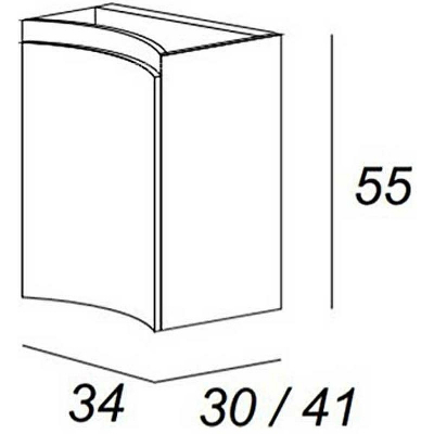 Подвесной шкаф Cezares Vague 34 R 54835 Rovere tabacco