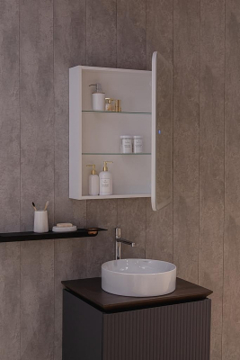 Зеркальный шкаф AQUAme AQM9202 60 с подсветкой цвет Белый