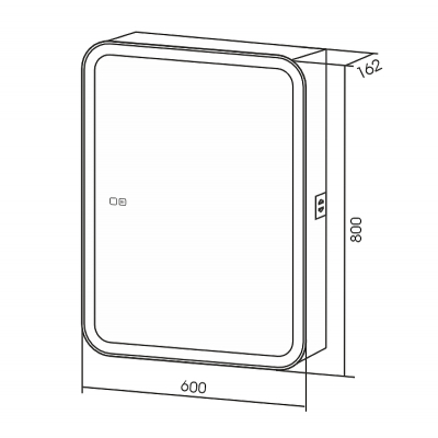 Зеркальный шкаф AQUAme AQM9202 60 с подсветкой цвет Белый