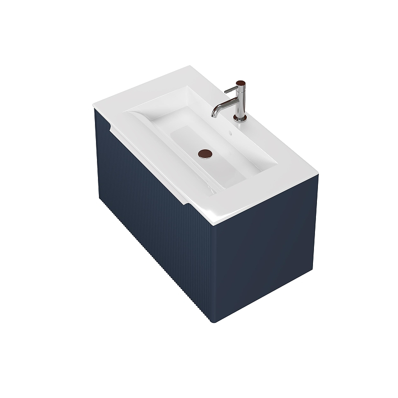 Тумба под раковину Creto Luna 80 17-Bl80B подвесная цвет Синий, купить, цена, заказать, магазин, доставка, скидка, промокод, купить, цена, заказать, магазин, доставка, скидка, промокод