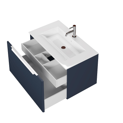 Тумба под раковину Creto Luna 80 17-Bl80B подвесная цвет Синий