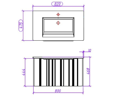Тумба под раковину Creto Luna 80 17-Bl80B подвесная цвет Синий
