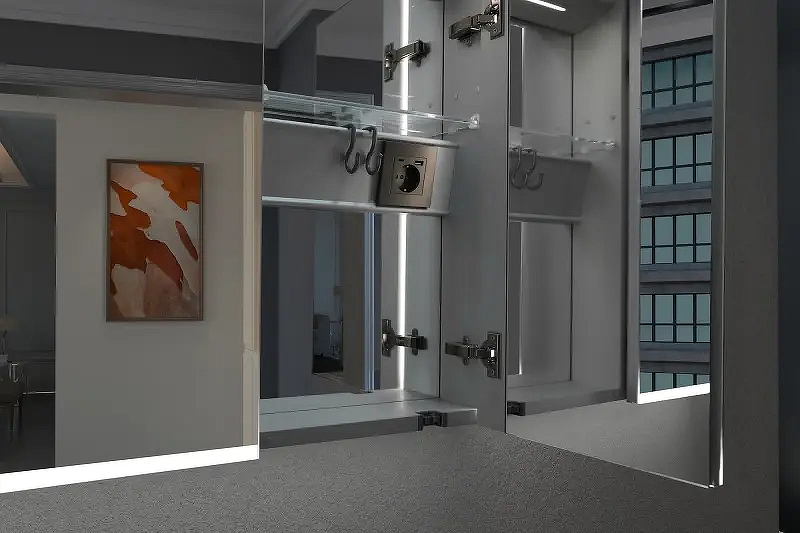 Зеркальный шкаф Esbano 120 ESMT3812D с подсветкой с инфракрасным выключателем, купить, цена, заказать, магазин, доставка, скидка, промокод, купить, цена, заказать, магазин, доставка, скидка, промокод