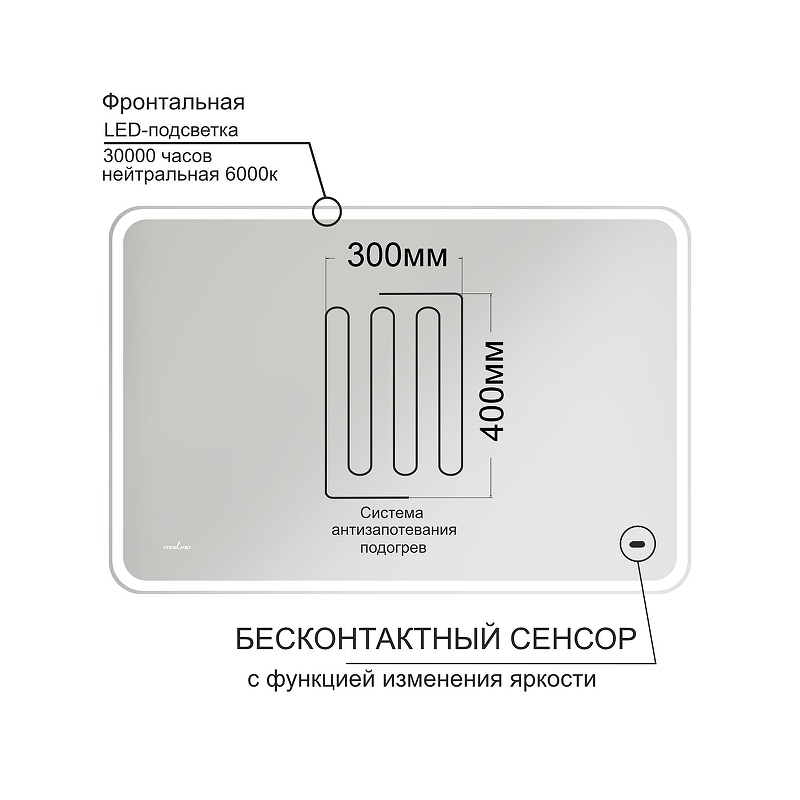 Зеркало Mixline Турин-2 120 555288 с подсветкой с бесконтактным выключателем, купить, цена, заказать, магазин, доставка, скидка, промокод, купить, цена, заказать, магазин, доставка, скидка, промокод