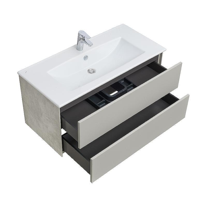 Тумба под раковину Aquaton Сохо 100 1A258201AJ9A0 подвесная Слэйт Галька серая, купить, цена, заказать, магазин, доставка, скидка, промокод, купить, цена, заказать, магазин, доставка, скидка, промокод