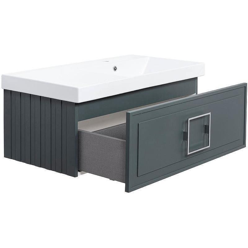 Тумба под раковину La Fenice Cubo 90 FNC-01-CUB-G-90 подвесная Серая матовая, купить, цена, заказать, магазин, доставка, скидка, промокод, купить, цена, заказать, магазин, доставка, скидка, промокод