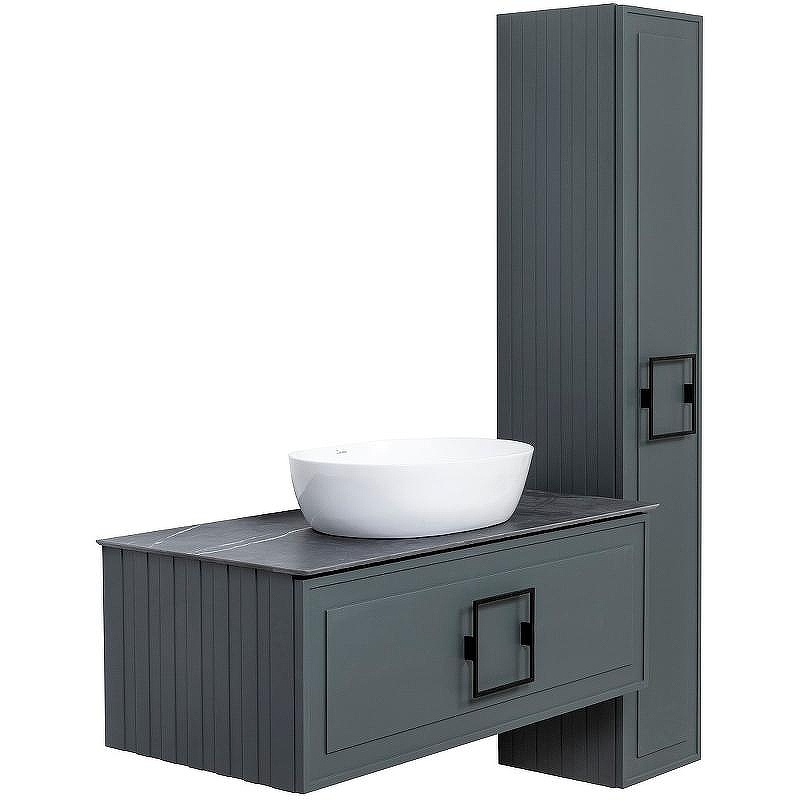 Тумба под раковину La Fenice Cubo 90 FNC-01-CUB-G-90 подвесная Серая матовая, купить, цена, заказать, магазин, доставка, скидка, промокод, купить, цена, заказать, магазин, доставка, скидка, промокод