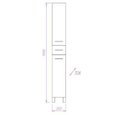 Шкаф пенал Onika Модерн 26.10 Белый