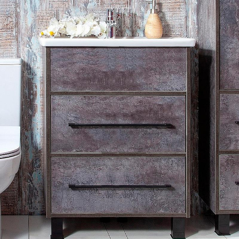 Тумба под раковину Бриклаер Чили 60 4627125415210 Цемент, купить, цена, заказать, магазин, доставка, скидка, промокод, купить, цена, заказать, магазин, доставка, скидка, промокод