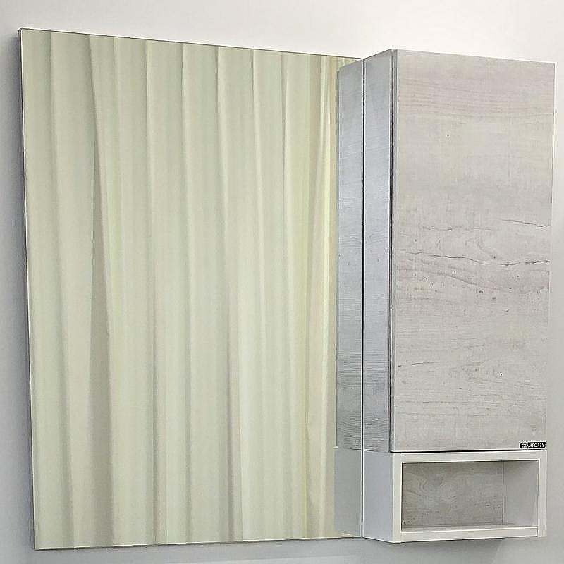 Зеркало со шкафом Comforty Прага 90 00004136263 Дуб белый, купить, цена, заказать, магазин, доставка, скидка, промокод, купить, цена, заказать, магазин, доставка, скидка, промокод