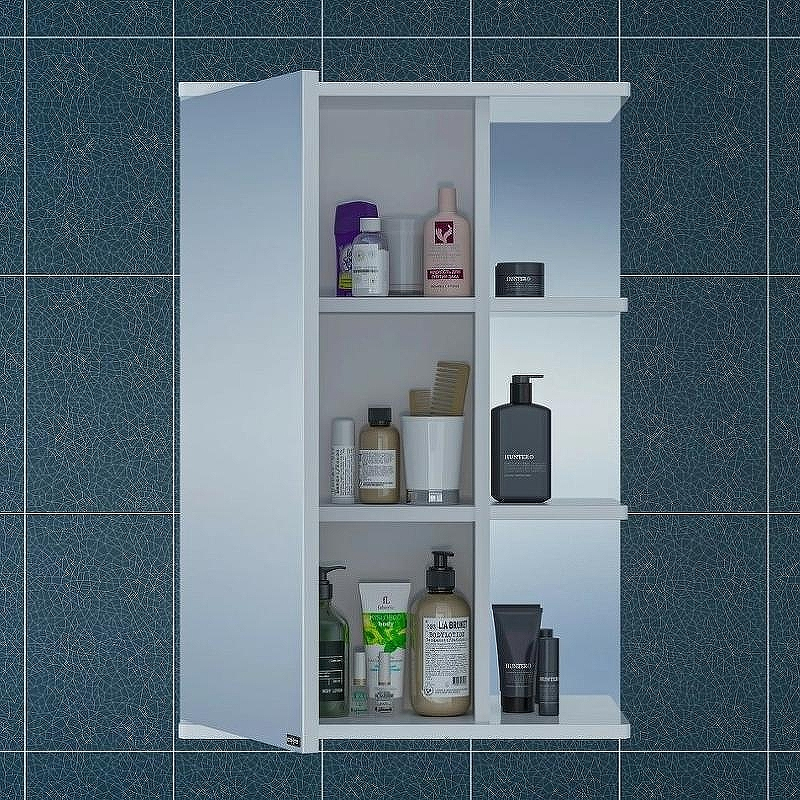 Зеркальный шкаф СанТа Ника 50 L 101084 Белый, купить, цена, заказать, магазин, доставка, скидка, промокод, купить, цена, заказать, магазин, доставка, скидка, промокод