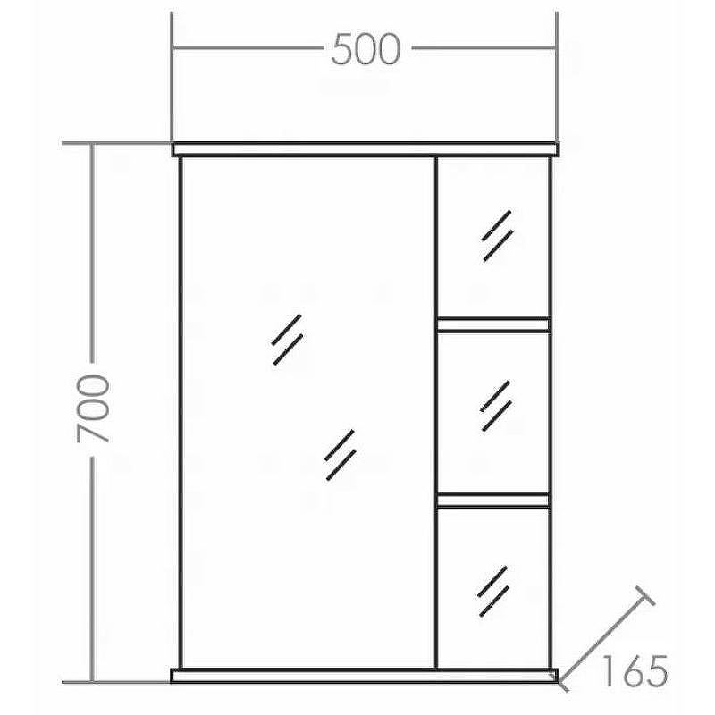 Зеркальный шкаф СанТа Ника 50 L 101084 Белый, купить, цена, заказать, магазин, доставка, скидка, промокод, купить, цена, заказать, магазин, доставка, скидка, промокод