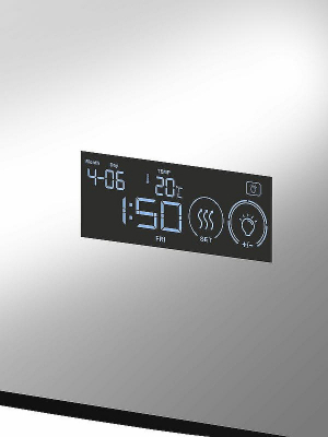 Зеркало Reflexion Shadow 600х800 RF5732SH с подсветкой Черное с сенсорным выключателем, диммером, подогревом и часами