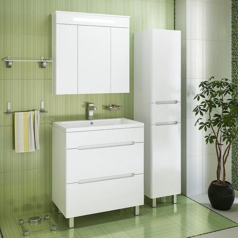 Зеркальный шкаф Runo Парма 75 00000001148 с подсветкой Белый, купить, цена, заказать, магазин, доставка, скидка, промокод, купить, цена, заказать, магазин, доставка, скидка, промокод