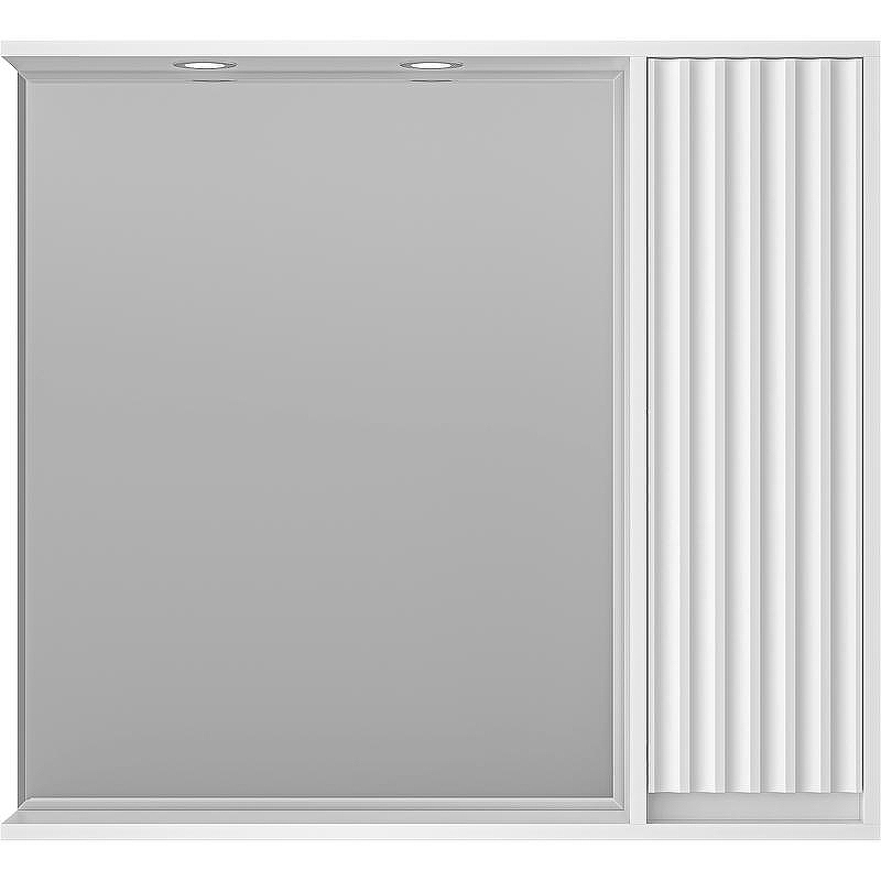 Зеркало со шкафом Brevita Balaton 90 R BAL-04090-01-П с подсветкой Белое матовое, купить, цена, заказать, магазин, доставка, скидка, промокод, купить, цена, заказать, магазин, доставка, скидка, промокод