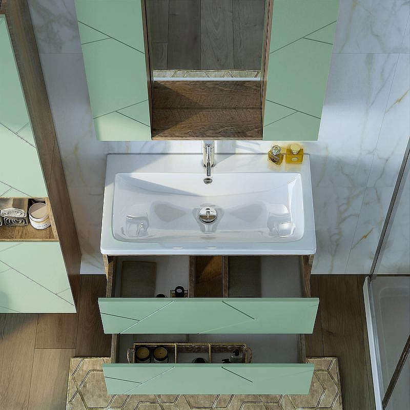 Тумба под раковину Бриклаер Кристалл 80 4627125417177 подвесная Фисташка Дуб гранж песочный, купить, цена, заказать, магазин, доставка, скидка, промокод, купить, цена, заказать, магазин, доставка, скидка, промокод