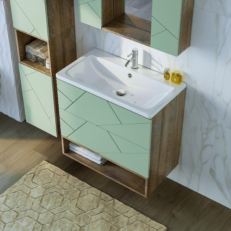 Тумба под раковину Бриклаер Кристалл 80 4627125417177 подвесная Фисташка Дуб гранж песочный, купить, цена, заказать, магазин, доставка, скидка, промокод, купить, цена, заказать, магазин, доставка, скидка, промокод