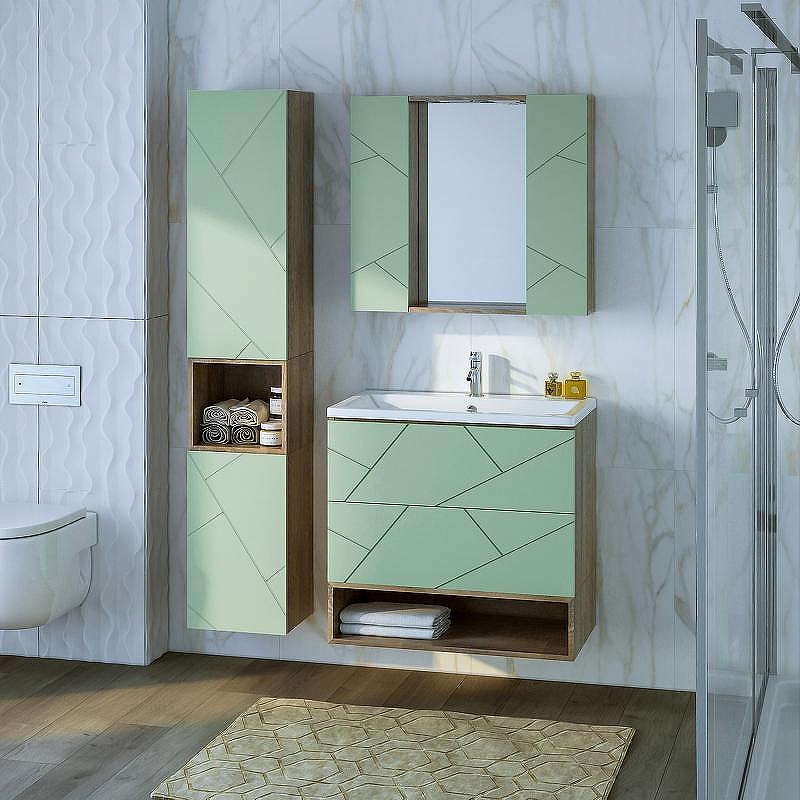 Тумба под раковину Бриклаер Кристалл 80 4627125417177 подвесная Фисташка Дуб гранж песочный, купить, цена, заказать, магазин, доставка, скидка, промокод, купить, цена, заказать, магазин, доставка, скидка, промокод