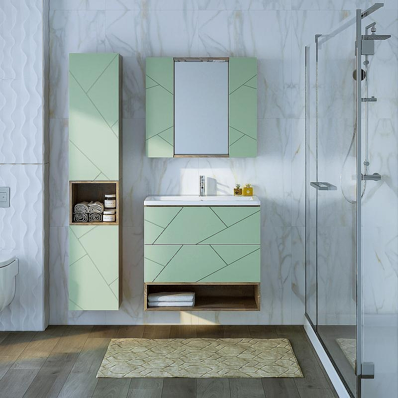 Тумба под раковину Бриклаер Кристалл 80 4627125417177 подвесная Фисташка Дуб гранж песочный, купить, цена, заказать, магазин, доставка, скидка, промокод, купить, цена, заказать, магазин, доставка, скидка, промокод