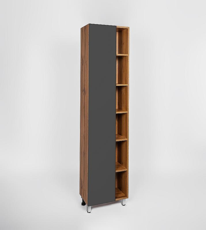 Шкаф пенал VIANT Бостон 45 VBOS450G-PEN Графит матовый Дуб Вотан, купить, цена, заказать, магазин, доставка, скидка, промокод, купить, цена, заказать, магазин, доставка, скидка, промокод