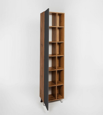 Шкаф пенал VIANT Бостон 45 VBOS450G-PEN Графит матовый Дуб Вотан