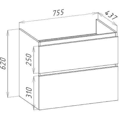 Тумба под раковину Bellezza Жаклин 80 4636413110010 подвесная Белая
