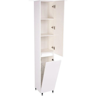 Шкаф пенал Style Line Даллас 30 Люкс с бельевой корзиной Белый