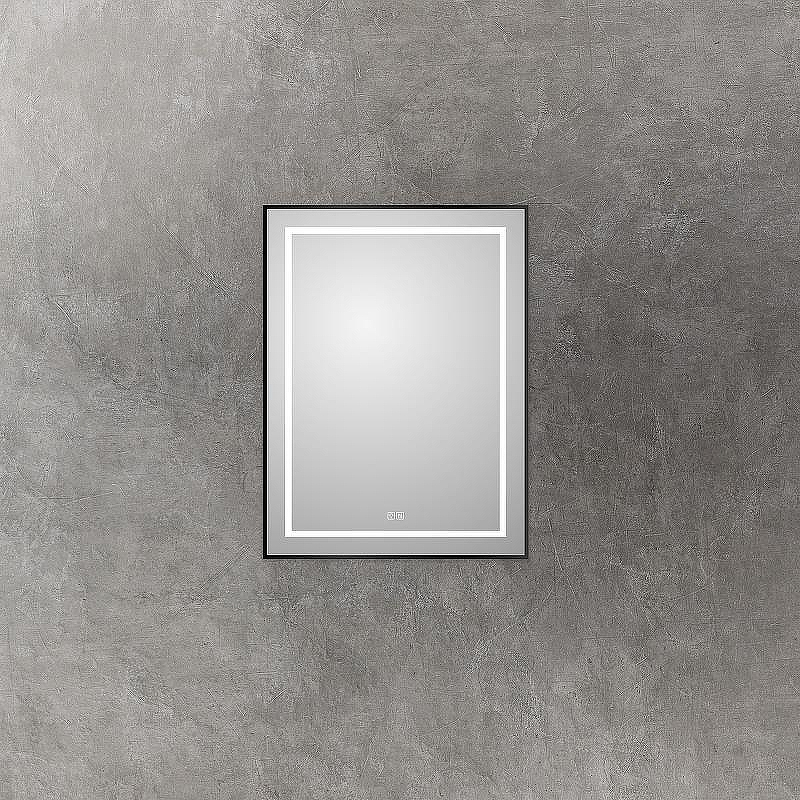 Зеркало BelBagno Kraft 60 SPC-KRAFT-600-800-LED-TCH-WARM-NERO с подсветкой Черное с сенсорным выключателем и подогревом, купить, цена, заказать, магазин, доставка, скидка, промокод, купить, цена, заказать, магазин, доставка, скидка, промокод
