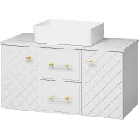 Тумба с раковиной Brevita Shanel 100 УТ000023185 подвесная Белая глянцевая, купить, цена, заказать, магазин, доставка, скидка, промокод, купить, цена, заказать, магазин, доставка, скидка, промокод