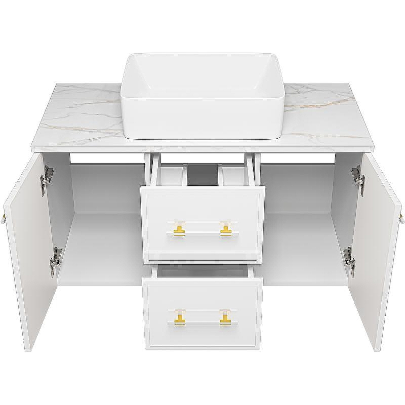 Тумба с раковиной Brevita Shanel 100 УТ000023185 подвесная Белая глянцевая, купить, цена, заказать, магазин, доставка, скидка, промокод, купить, цена, заказать, магазин, доставка, скидка, промокод