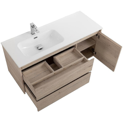 Тумба под раковину BelBagno Kraft 100 L KRAFT-1000-2C-1A-SO-RGB-L подвесная Rovere Galifax Bianco