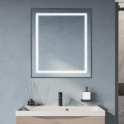 Зеркало BelBagno Kraft 70 SPC-KRAFT-700-800-SENS-NERO с подсветкой Черное с сенсорным выключателем