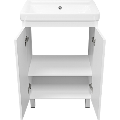 Тумба с раковиной Misty Селена 60 СО000001652 Белая глянцевая