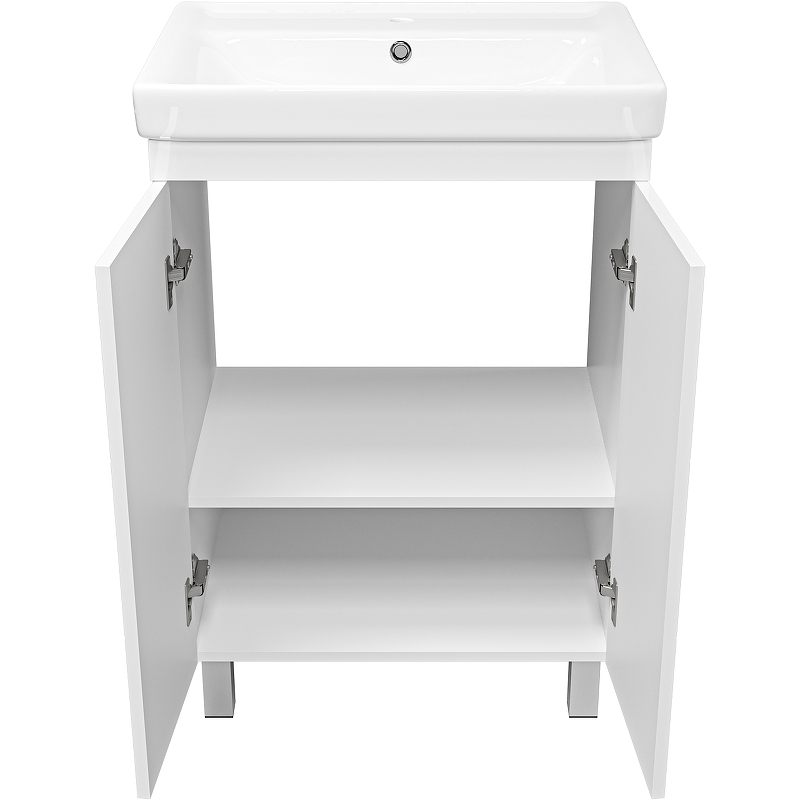 Тумба с раковиной Misty Селена 60 СО000001652 Белая глянцевая, купить, цена, заказать, магазин, доставка, скидка, промокод, купить, цена, заказать, магазин, доставка, скидка, промокод