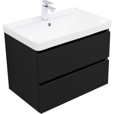 Тумба под раковину Aquanet Вега 2.0 70 337954 подвесная Черная матовая