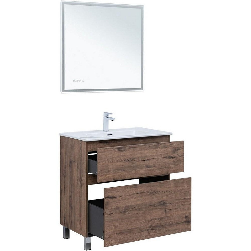 Тумба под раковину Aquanet Алвита New 80 344129 Дуб веллингтон табак, купить, цена, заказать, магазин, доставка, скидка, промокод, купить, цена, заказать, магазин, доставка, скидка, промокод