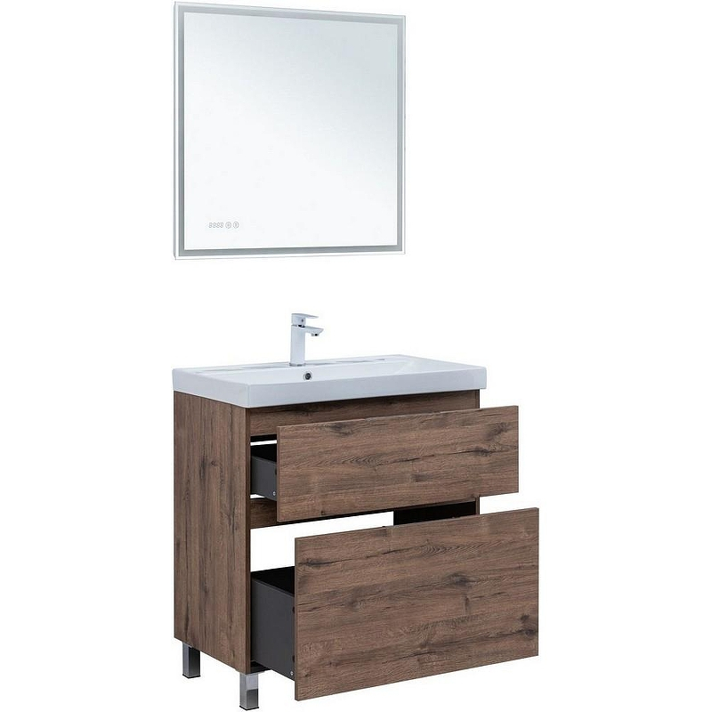 Тумба под раковину Aquanet Алвита New 80 344129 Дуб веллингтон табак, купить, цена, заказать, магазин, доставка, скидка, промокод, купить, цена, заказать, магазин, доставка, скидка, промокод