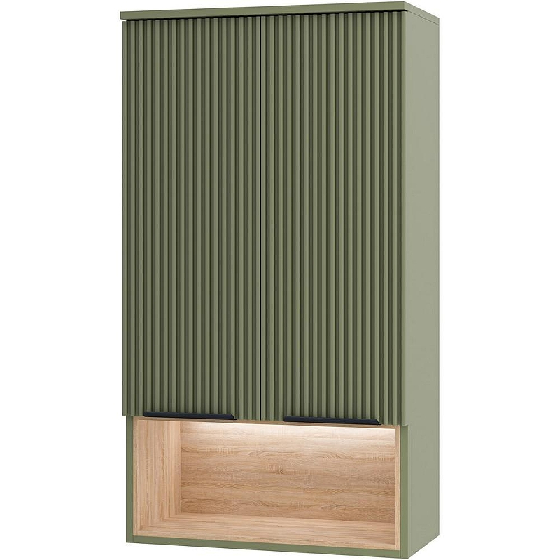Подвесной шкаф Brevita Enfida 60 ENF-08060-081 над стиральной машиной Зеленый матовый Дуб Сонома светлый, купить, цена, заказать, магазин, доставка, скидка, промокод, купить, цена, заказать, магазин, доставка, скидка, промокод
