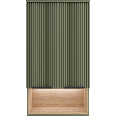 Подвесной шкаф Brevita Enfida 60 ENF-08060-081 над стиральной машиной Зеленый матовый Дуб Сонома светлый