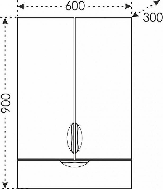 Подвесной шкаф СанТа Родос 60 406003 Белый, купить, цена, заказать, магазин, доставка, скидка, промокод, купить, цена, заказать, магазин, доставка, скидка, промокод