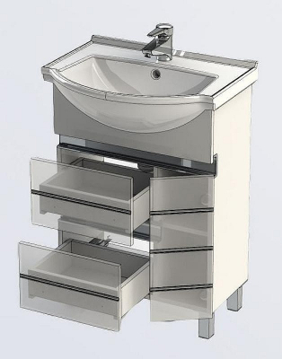 Тумба с раковиной Aquanet Доминика 60 212754 Белая