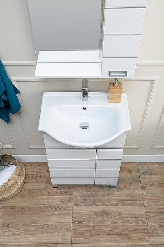 Тумба с раковиной Aquanet Доминика 60 212754 Белая, купить, цена, заказать, магазин, доставка, скидка, промокод, купить, цена, заказать, магазин, доставка, скидка, промокод