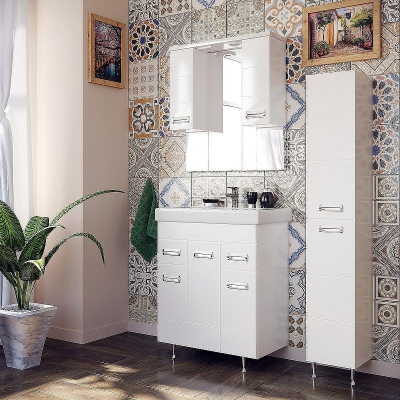 Зеркало со шкафом Stella Polar Фиора 55 SP-00000209 Белое