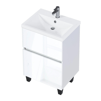 Тумба под раковину 1MarKa Aris 60Н Ц0000035775 цвет Белая аляска Белый глянец