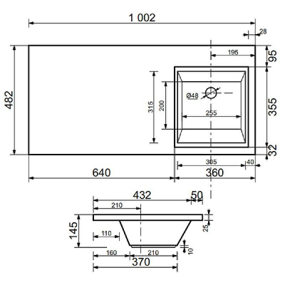 Тумба с раковиной Эстет Dallas Luxe 100 R ФР-00002318 Белая
