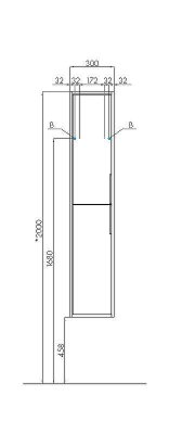 Шкаф пенал Aquaton Рико 30 1A216603RIB90 подвесной Белый Ясень фабрик