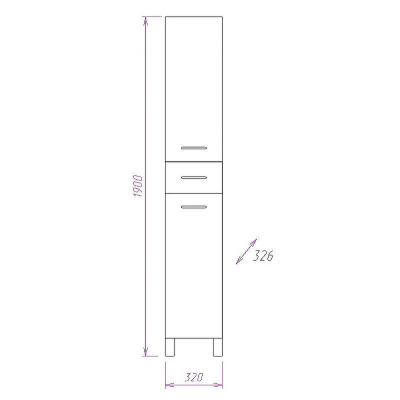 Шкаф пенал Onika Модерн 32.10 Белый