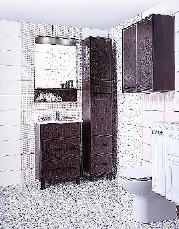 Тумба под раковину Бриклаер Чили 60 4627125415142 Венге, купить, цена, заказать, магазин, доставка, скидка, промокод, купить, цена, заказать, магазин, доставка, скидка, промокод